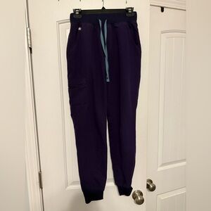 Figs Purple Joggers with Blue Drawstring